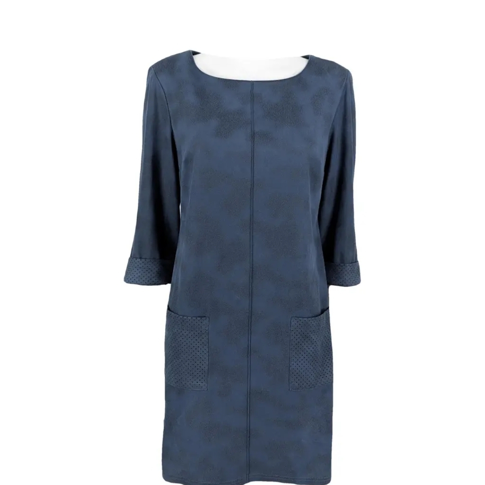 Joseph Ribkoff Blue Sheath Dress with 3/4 Sleeves